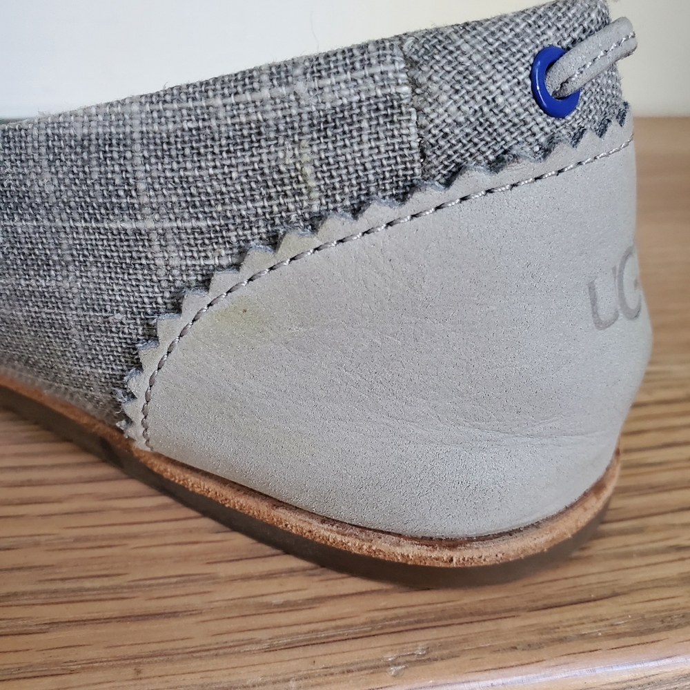 UGG Gray Canvas and Leather Flats - Picture 9 of 12